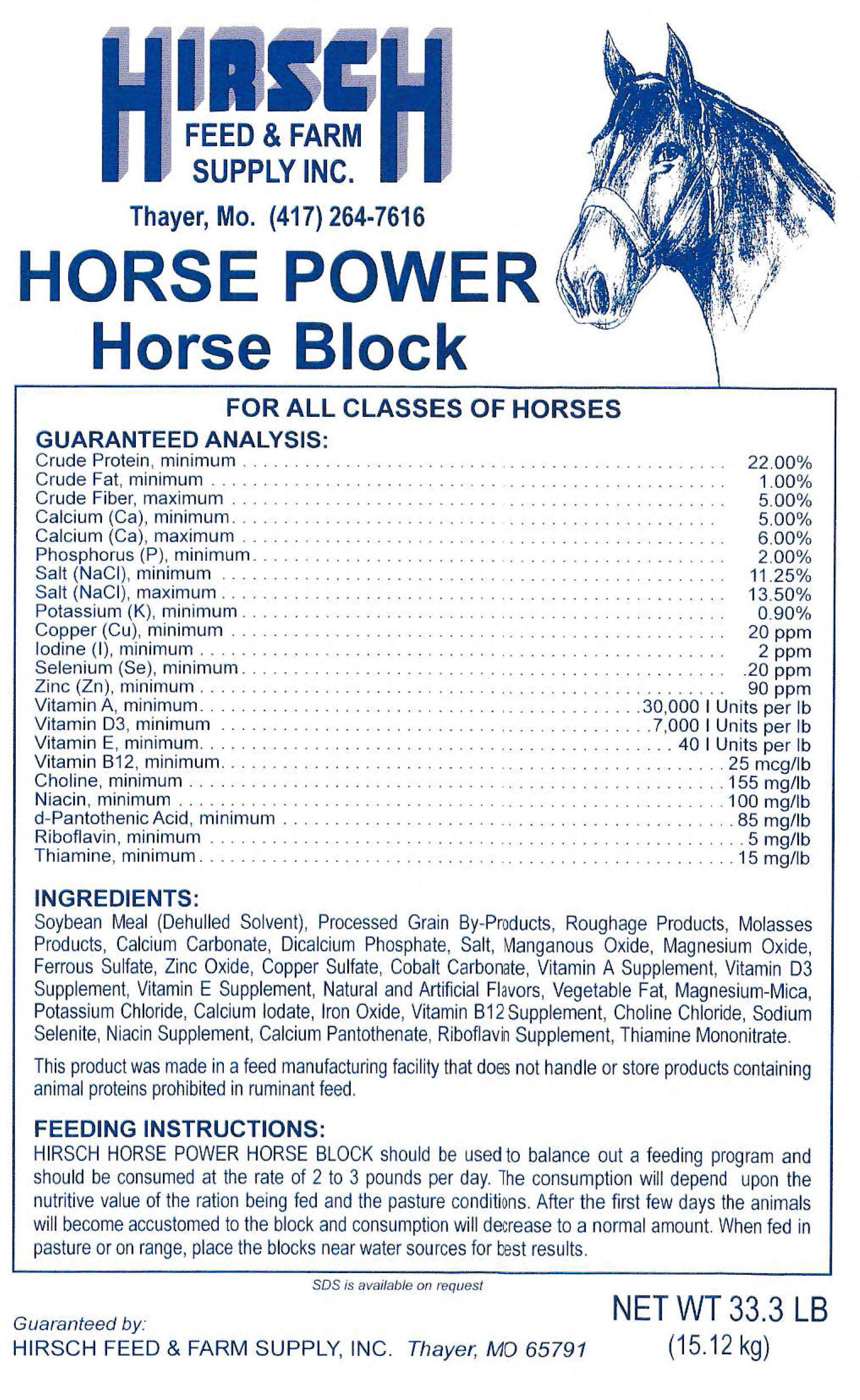 HORSEPOWER HORSE BLOCK 33#