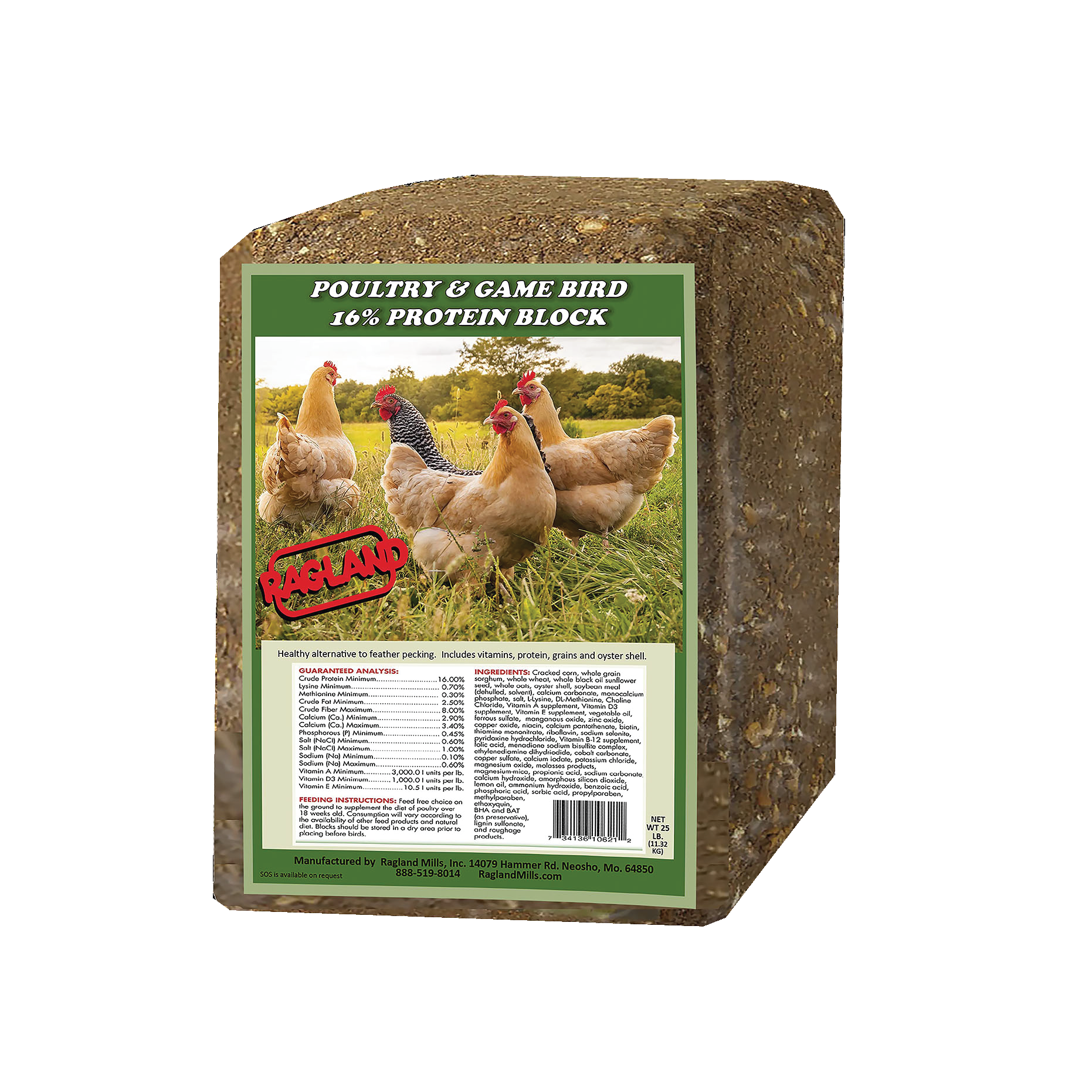 RAGLAND 16% POULTRY BLOCK 25#