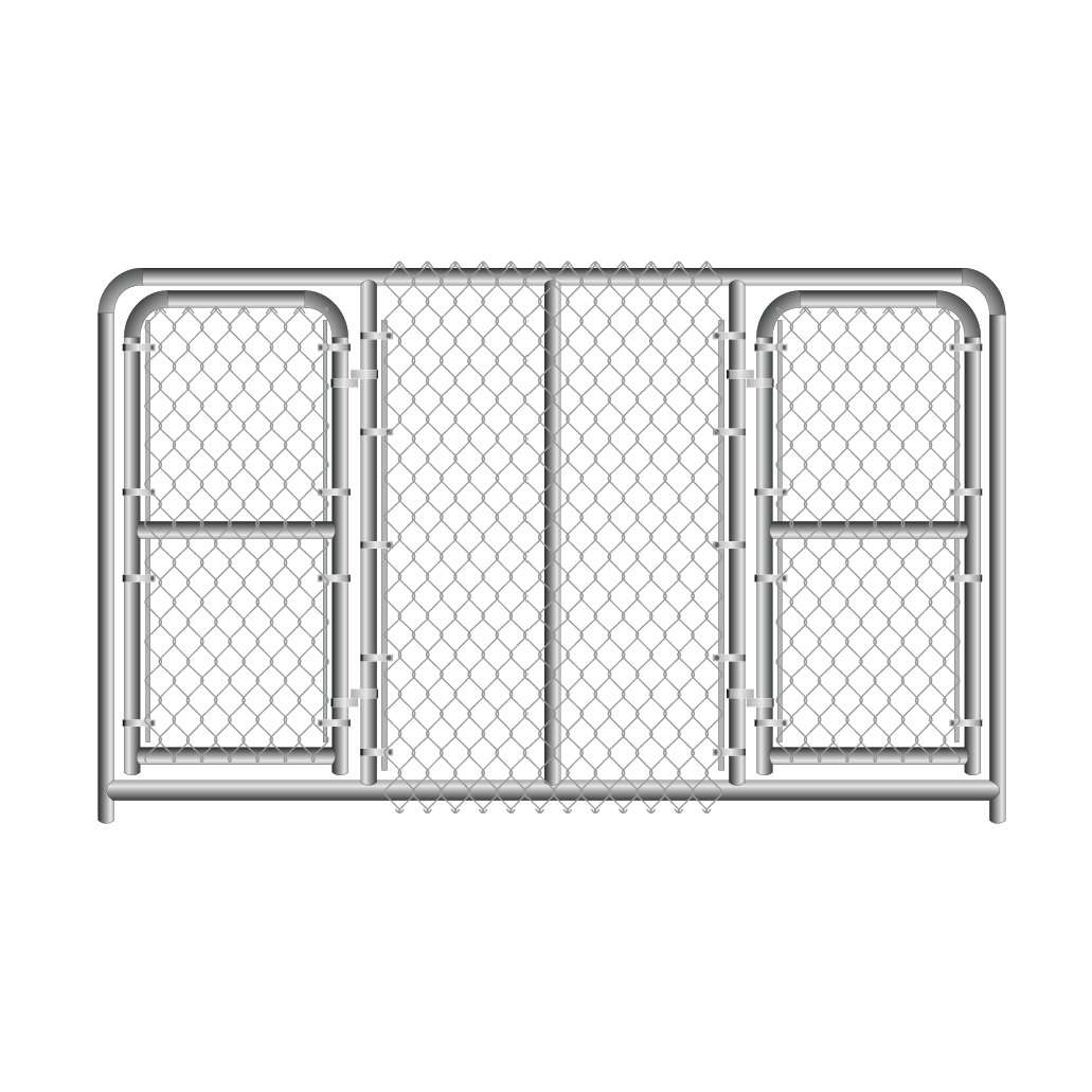 STEPHEN'S SILVER DOG PEN PANEL 6' X 10' - 2 GATES