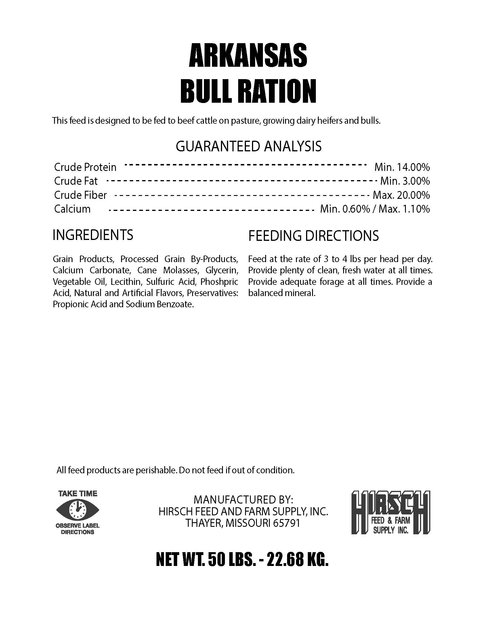 ARKANSAS BULL RATION