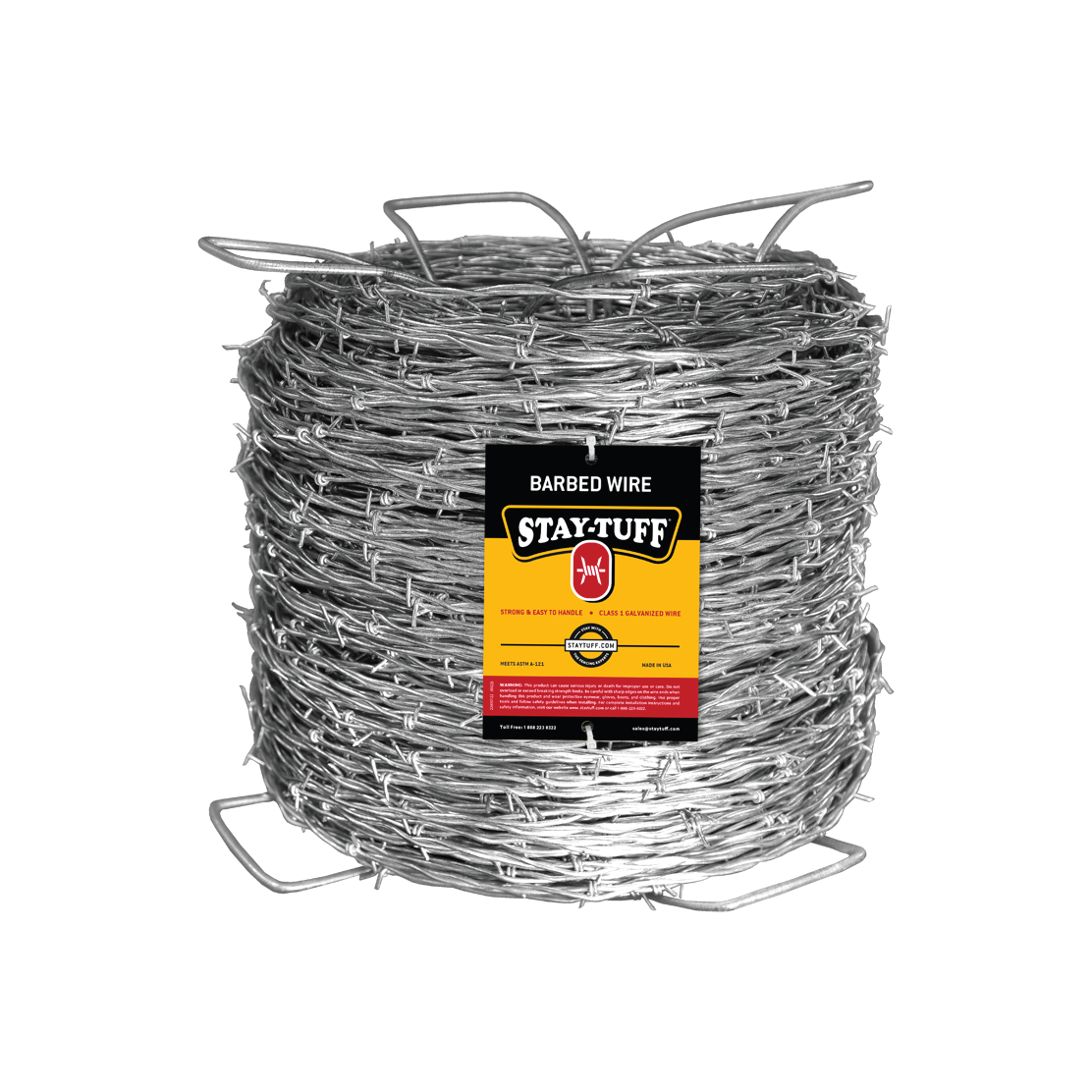 STAYTUFF HI-TENSILE 4 PT BARBED WIRE 14 GAUGE