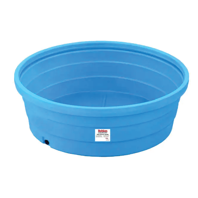 BEHLEN POLY STOCK TANK 8' X 2' BLUE, 625 GAL.