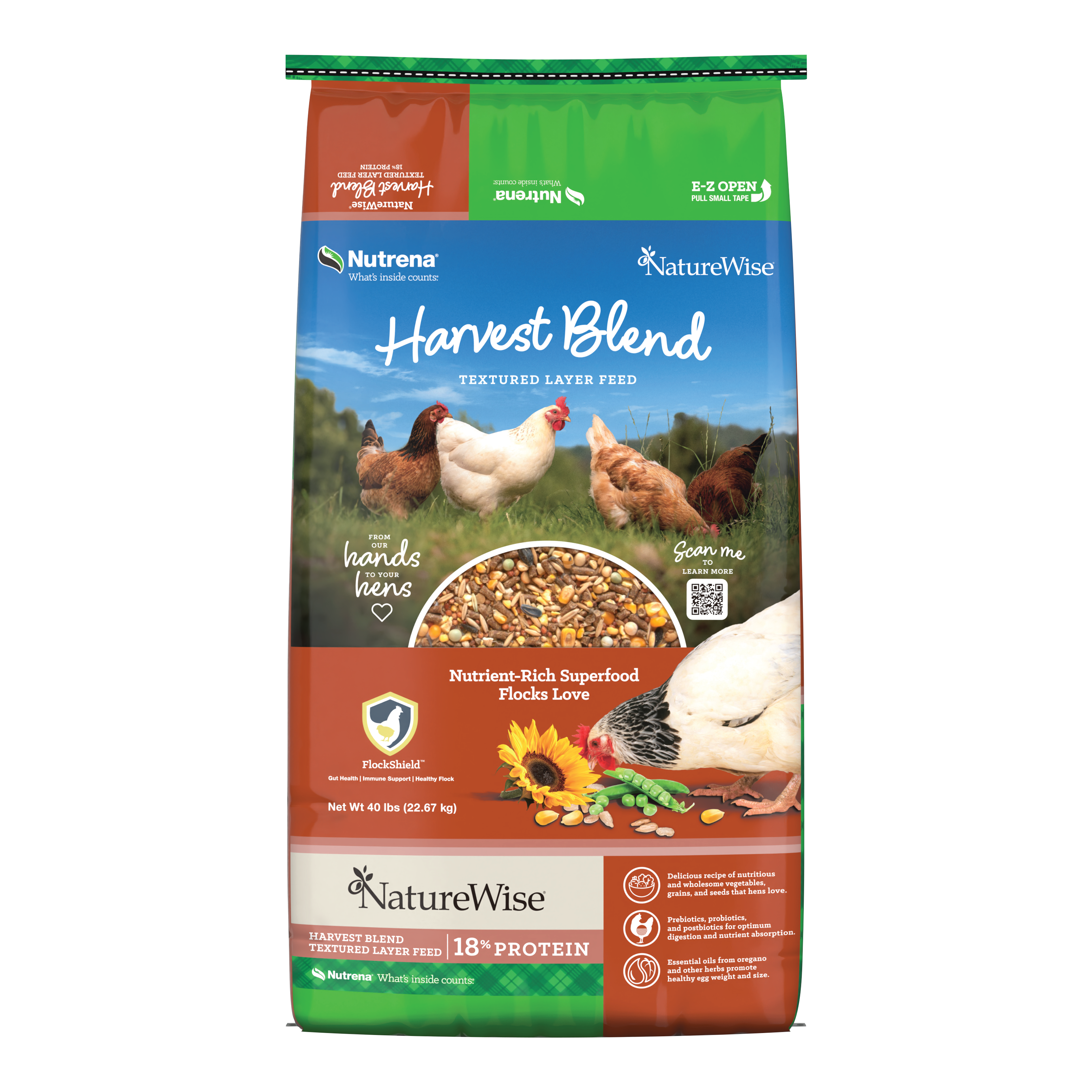 NATUREWISE HARVEST BLEND 18% TEXTURED LAYER FEED 40#