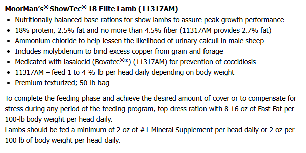 ADM SHOWTEC ELITE LAMB 18