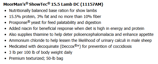 ADM SHOWTEC LAMB 15.5