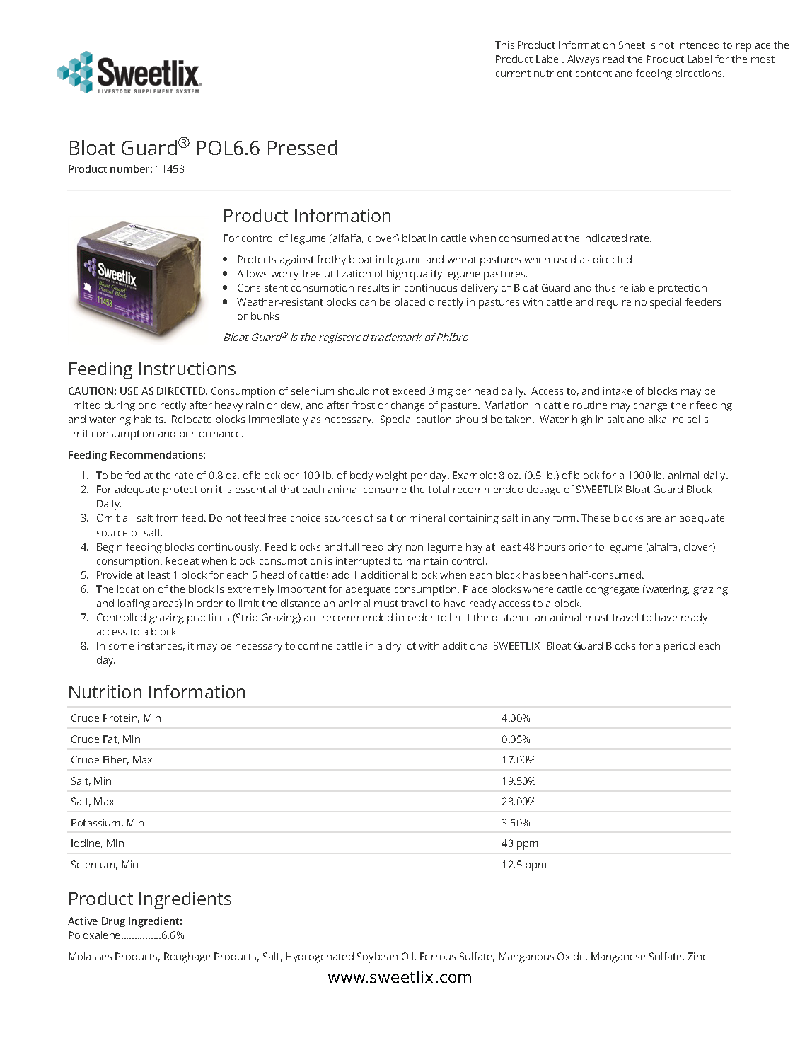 BLOAT BLOCK PRESSED BLOCK 33.3LB