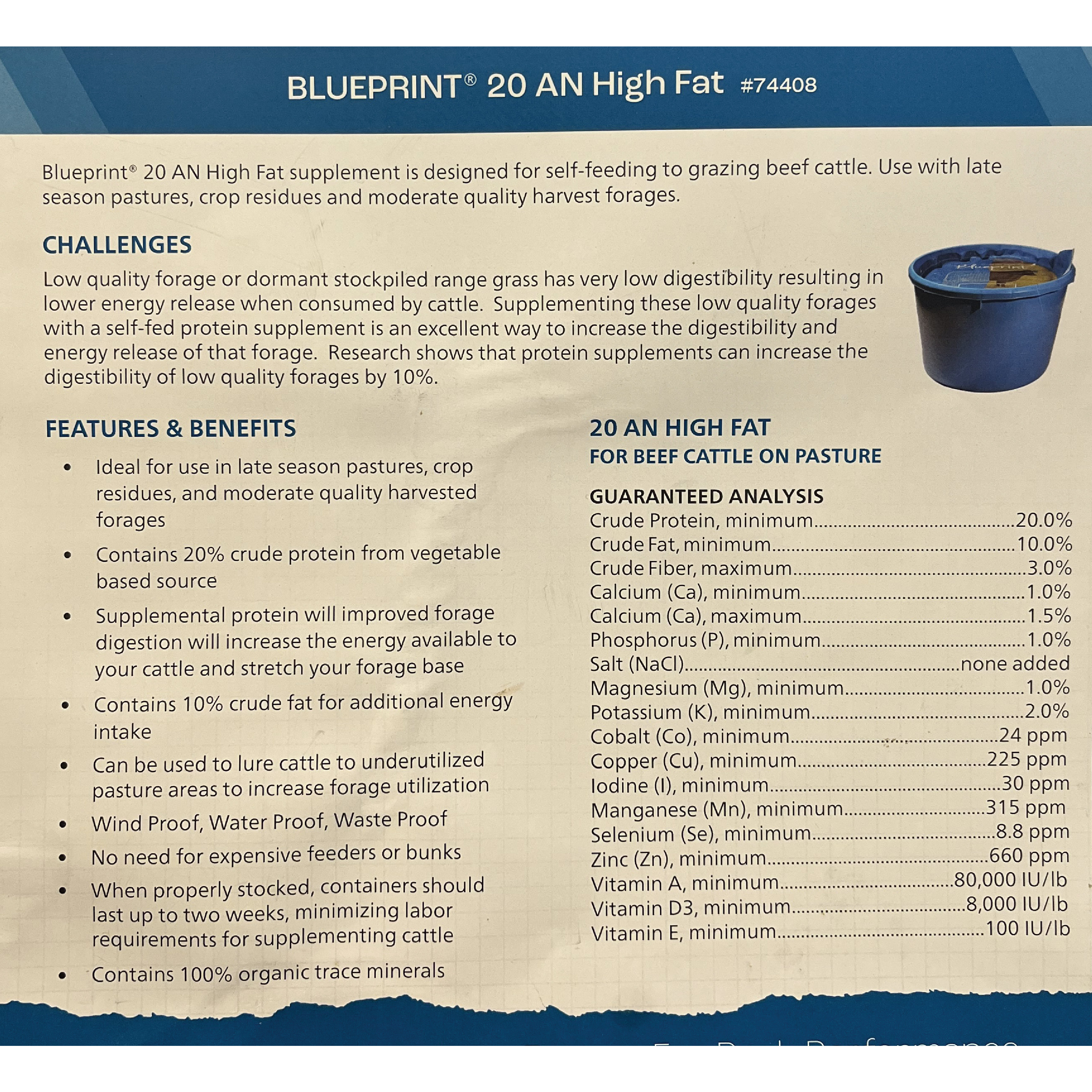 CRYSTALYX BLUEPRINT 20 AN HI FAT