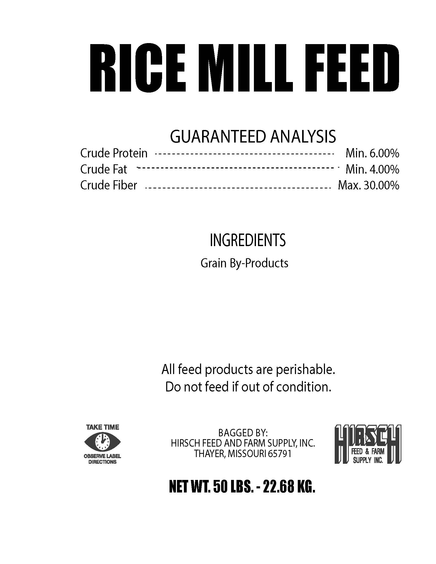 RICE MILL FEED    6%