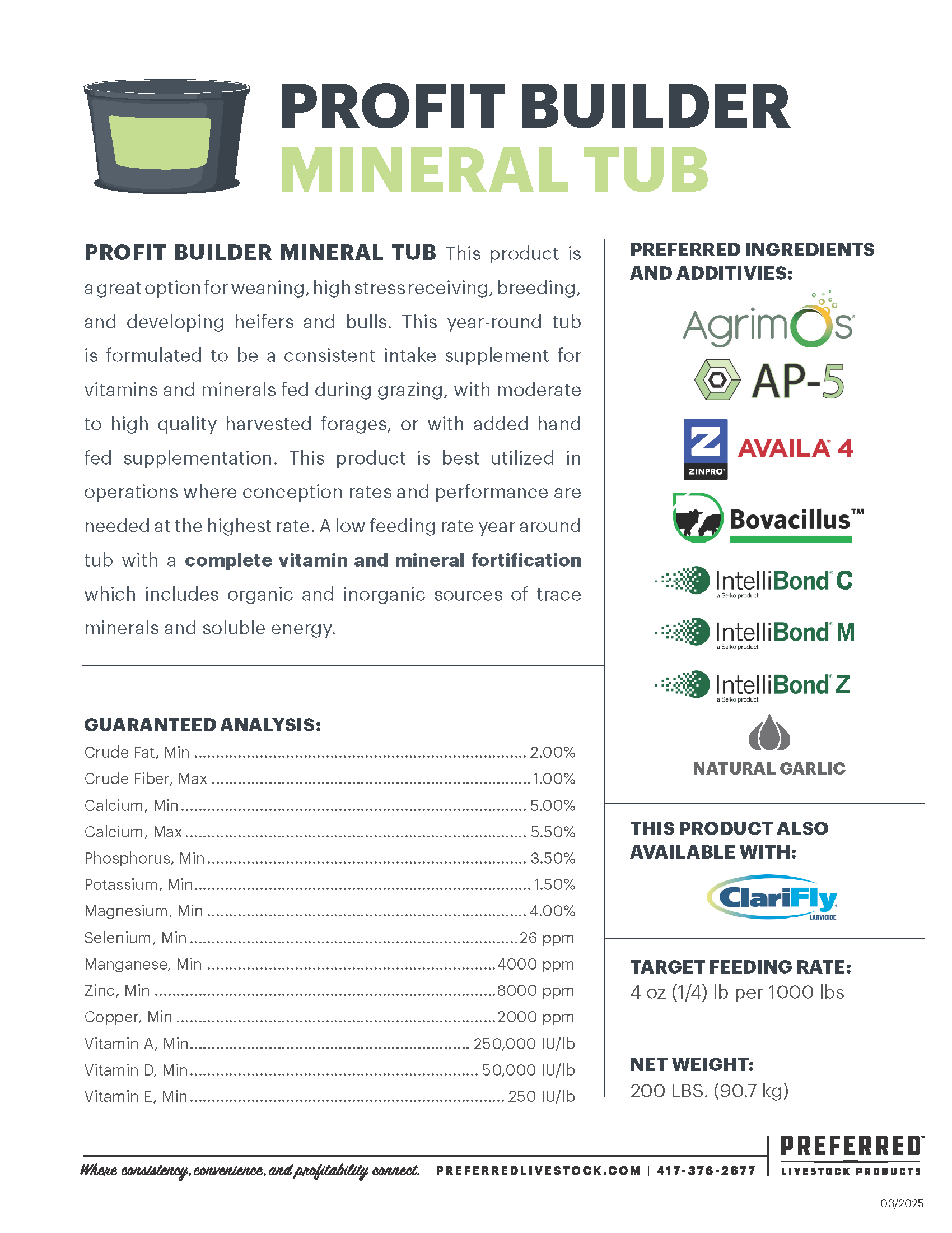 PREFERRED LIVESTOCK PROFIT BUILDER MINERAL 200#