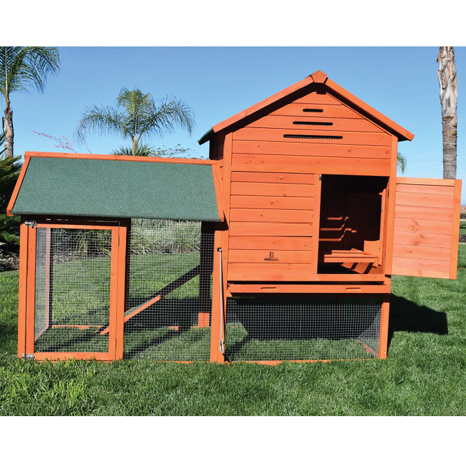 RAISED WOODEN CHICKEN COOP 89" x 30.5" x 57"