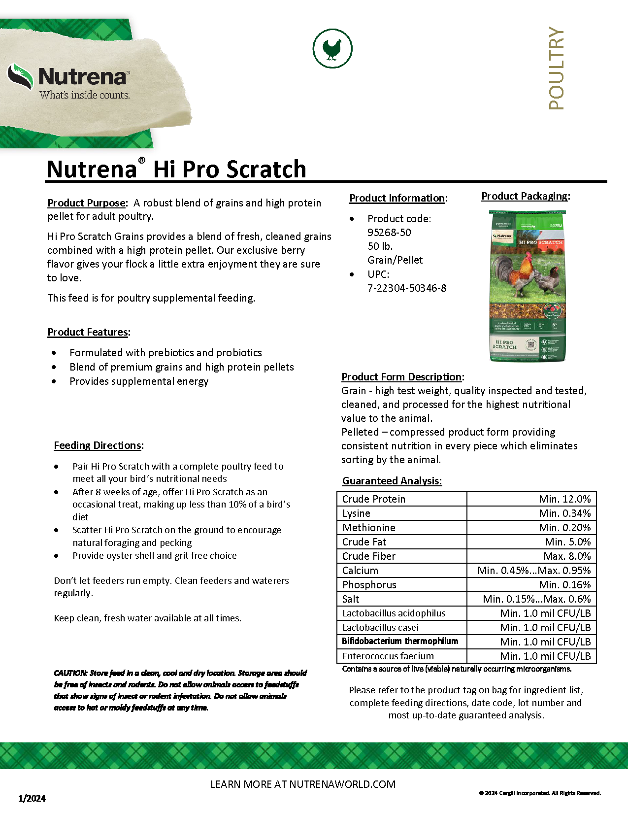 NUTRENA HI PRO SCRATCH 50#