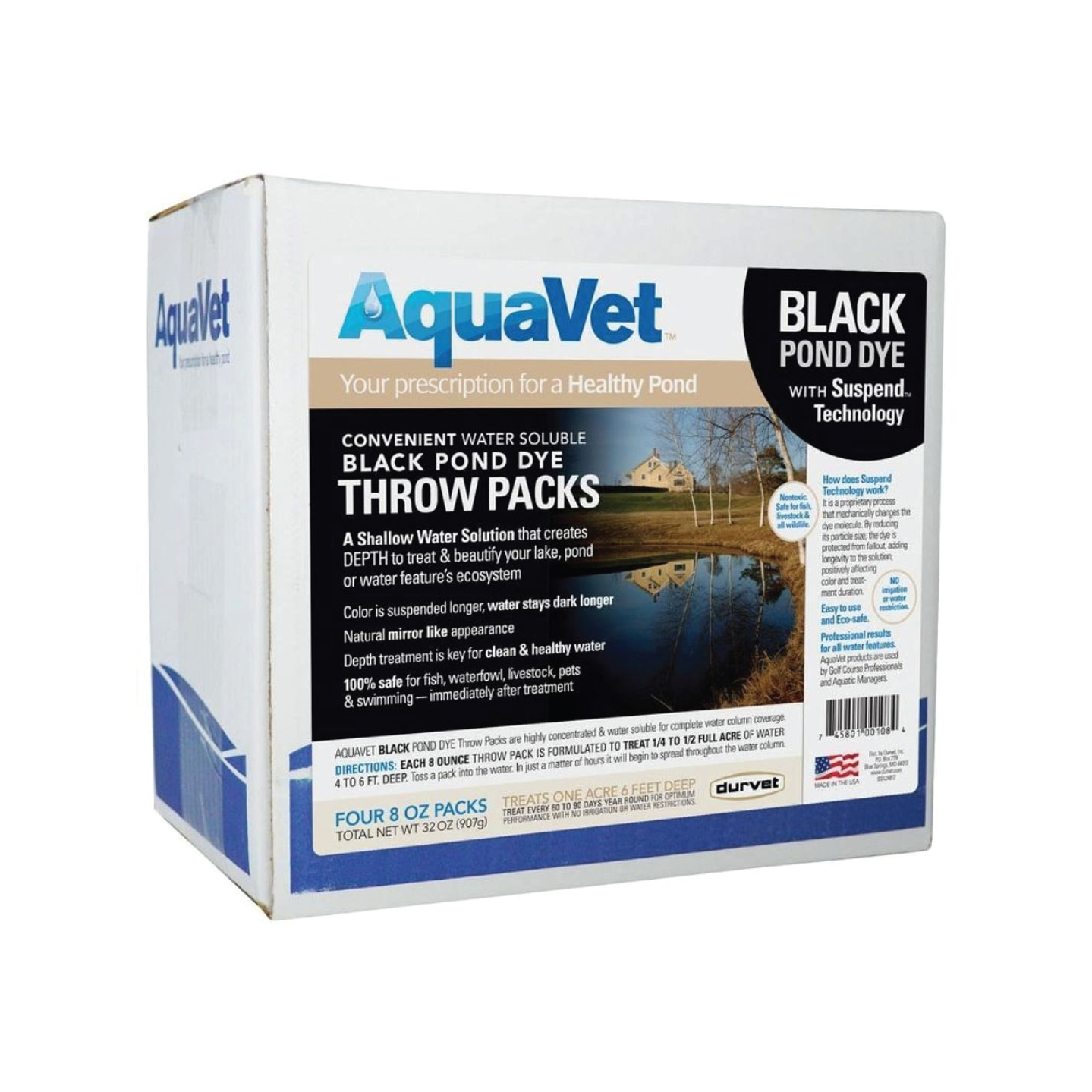 AQUAVET BLACK POND DYE THROW PACKS 4 X 8OZ