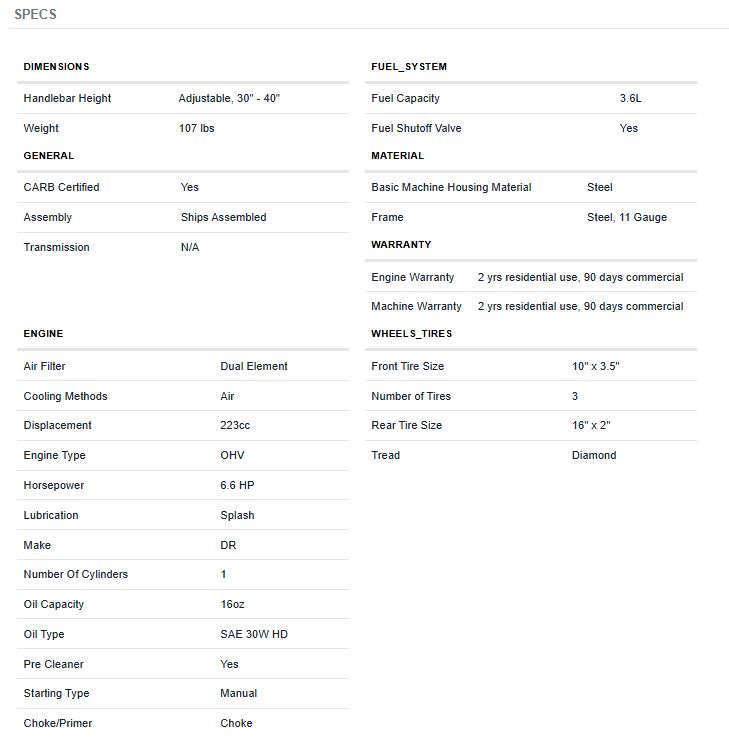 DR WALK BEHIND X12 LEAF BLOWER