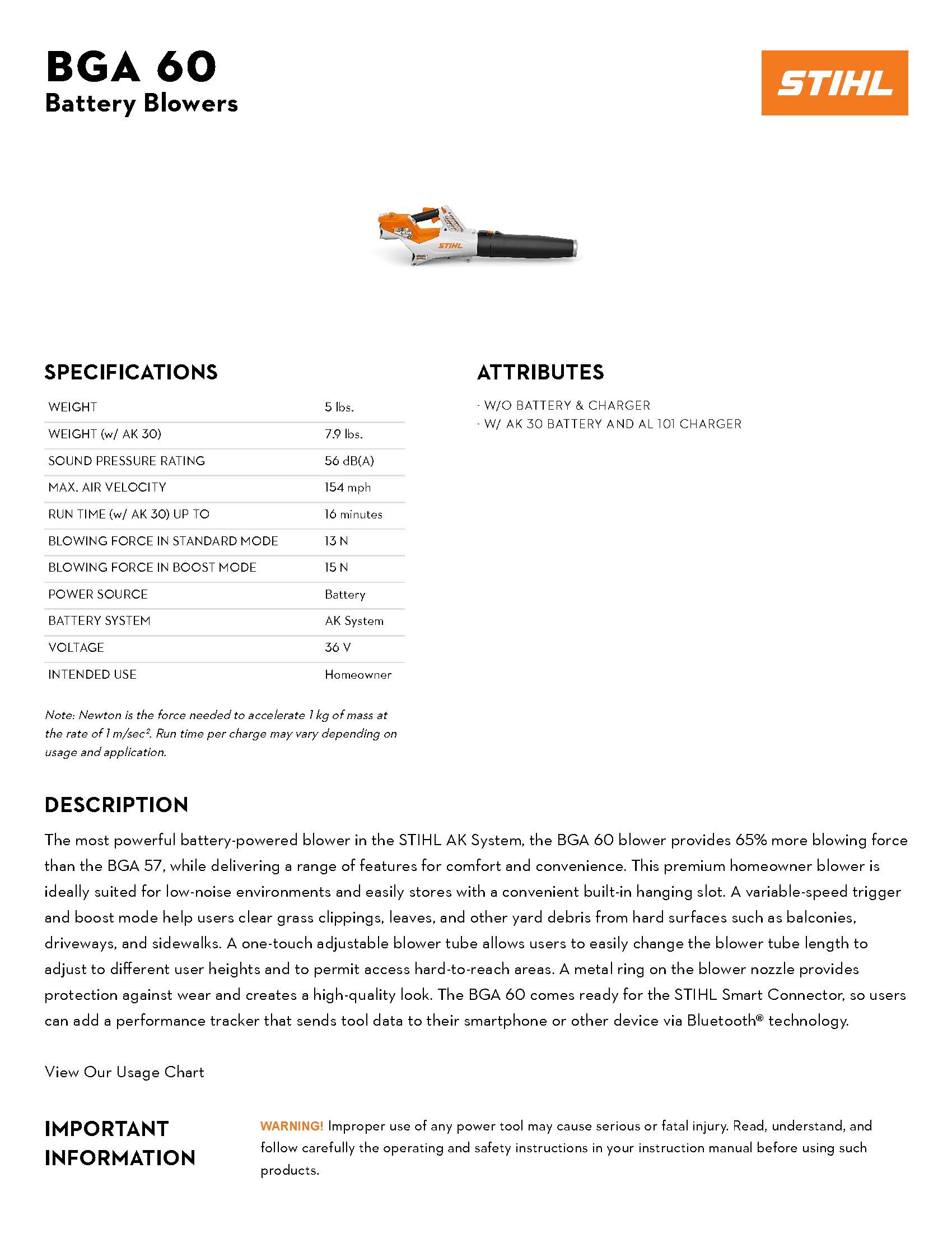 STIHL BGA 60 LITH-ION BLOWER