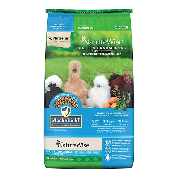 22% SILKIE & ORNAMENTAL LAYER FEED 30#