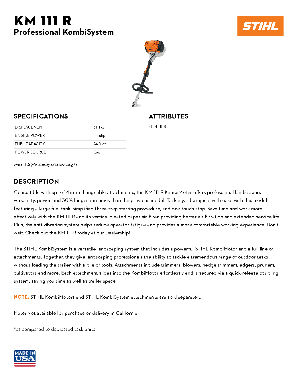 STIHL KOMBI 111R W/UPPER SHAFT