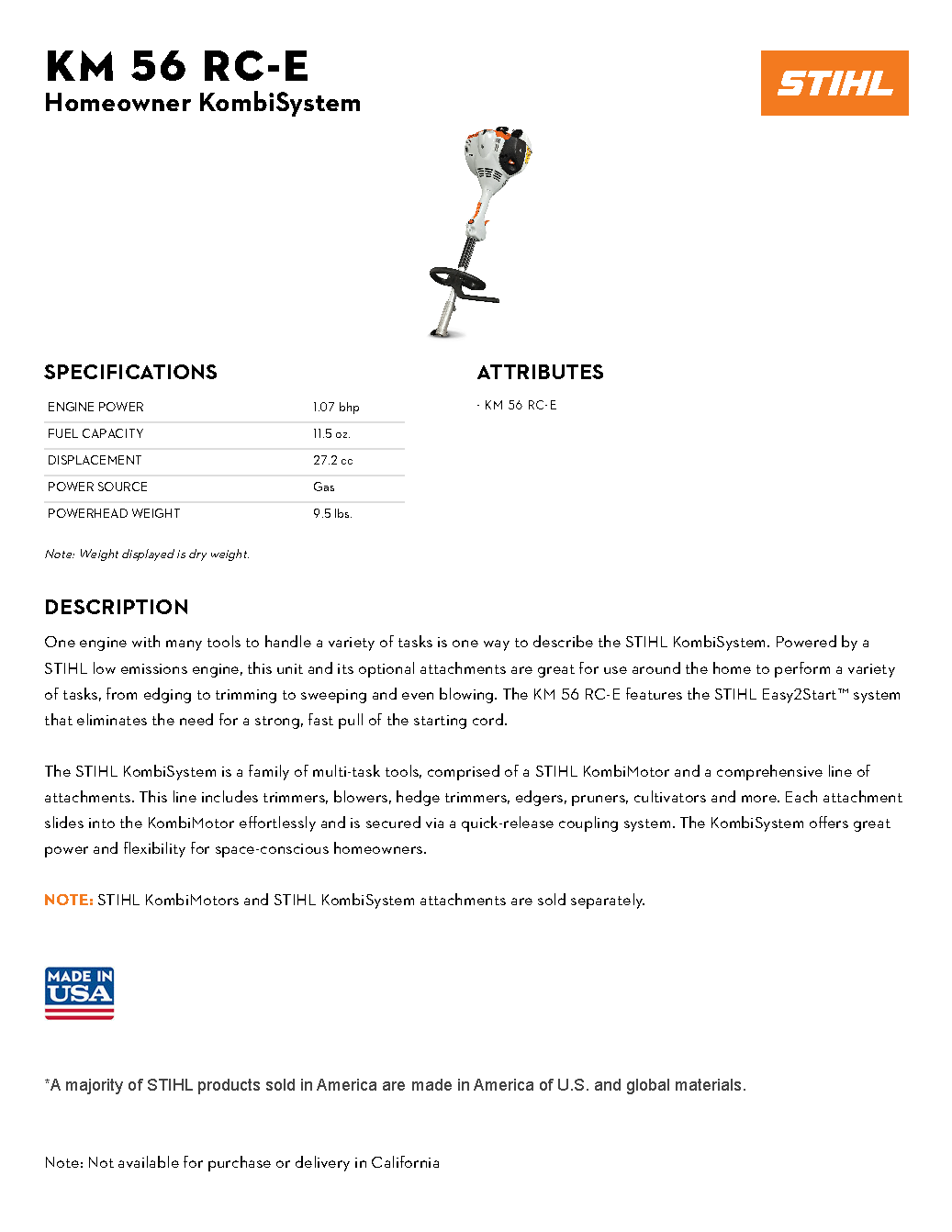 STIHL KM56RC-E KOMBI UNIT