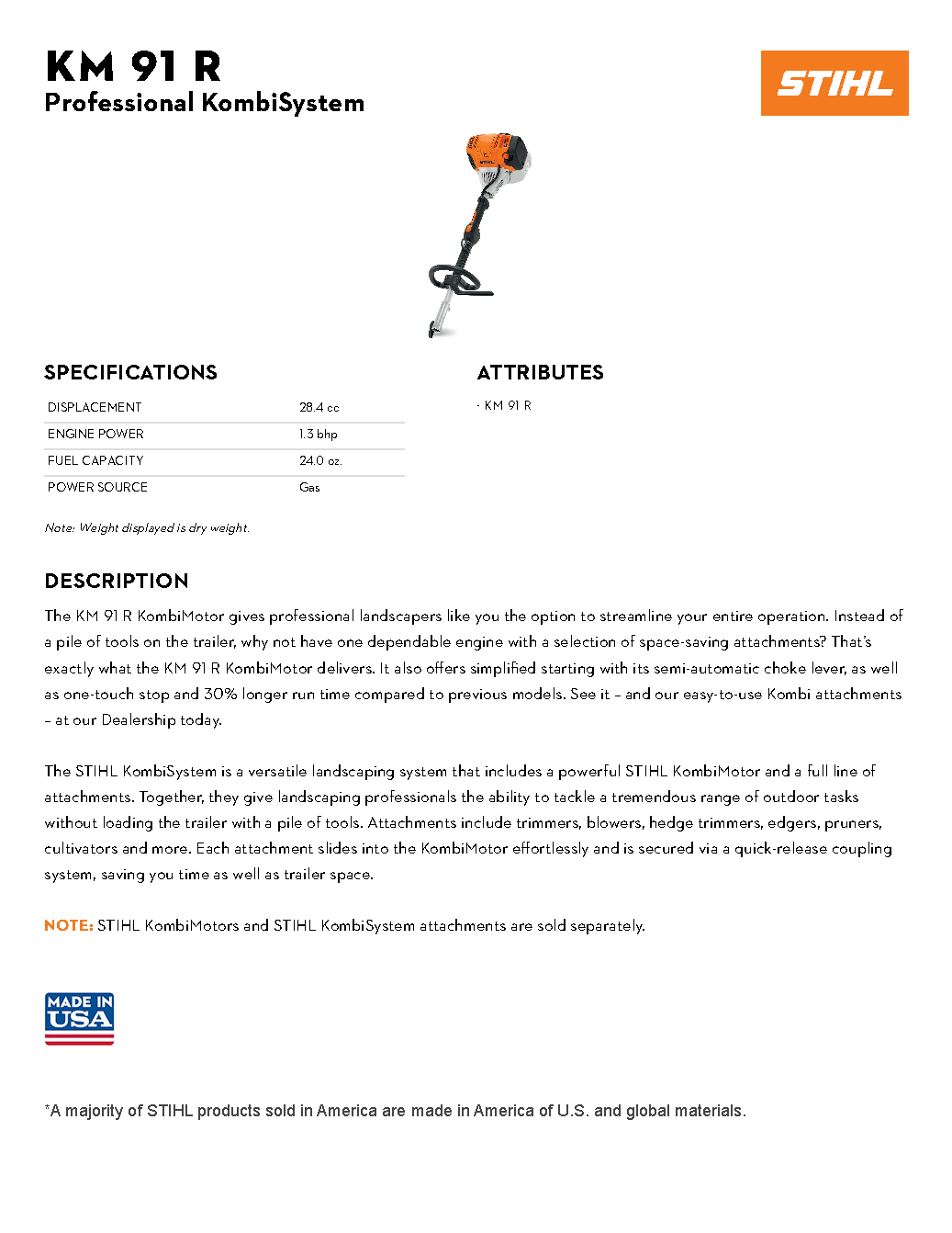 STIHL KOMBI 91R W/UPPER SHAFT