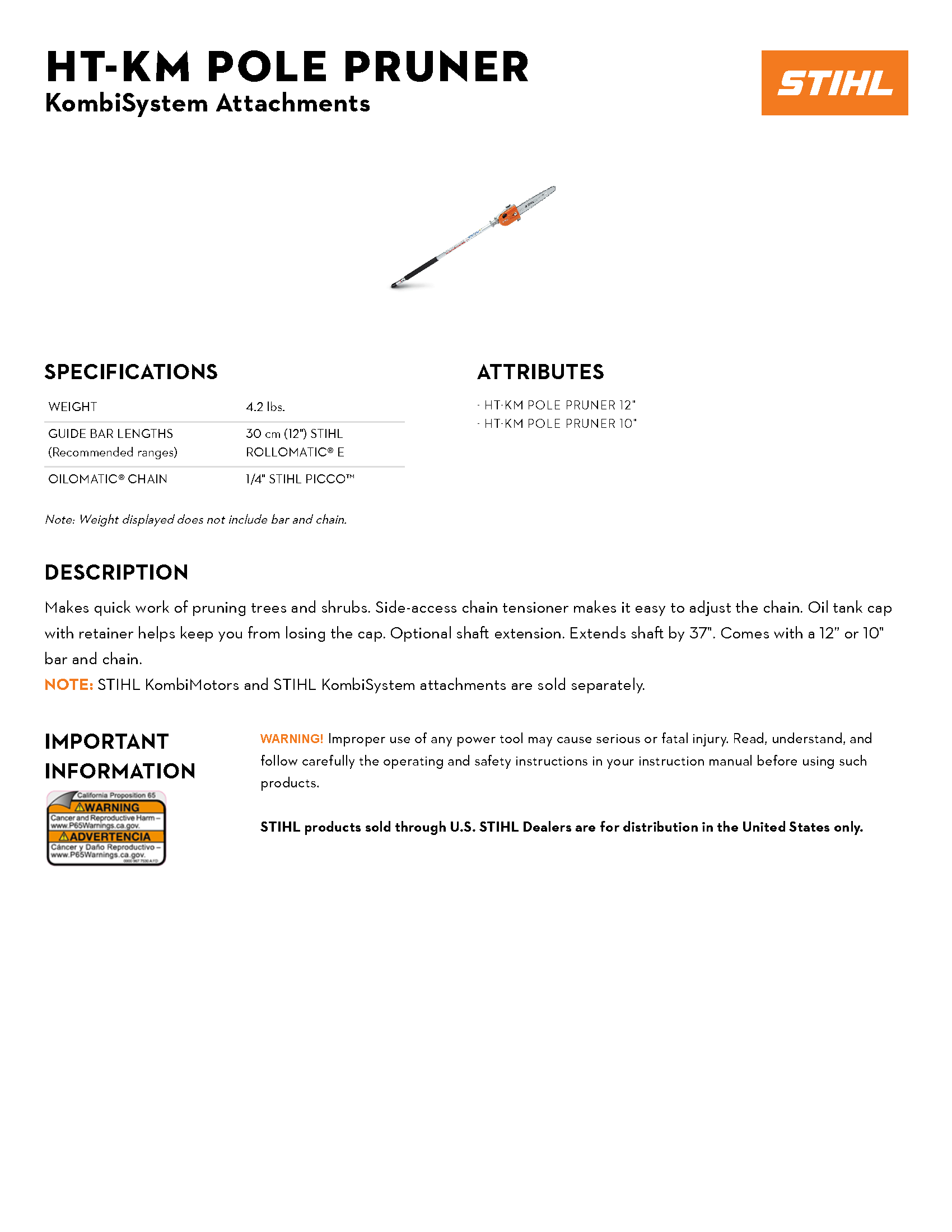 STIHL KOMBI HT-KM POLE PRUNER