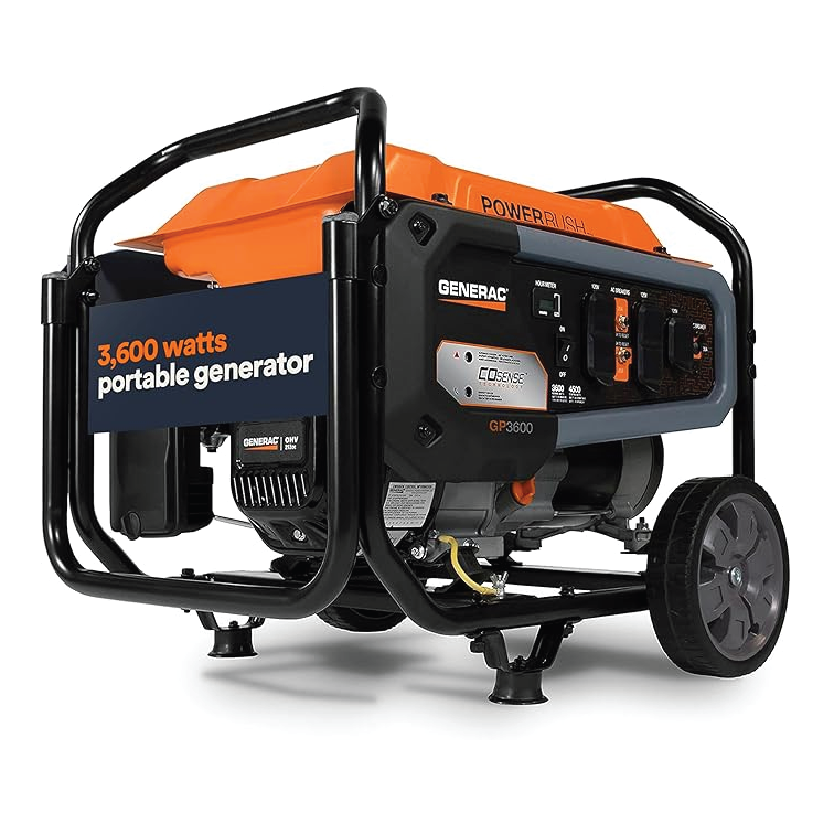 GENERAC 3,600 WATT PORTABLE GAS GENERATOR