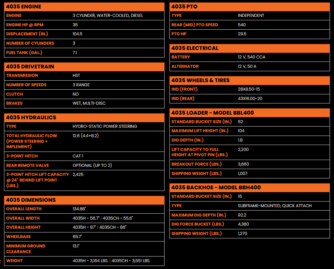 BAD BOY 4035 COMPACT TRACTOR