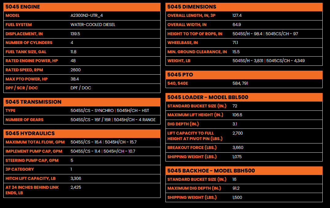BAD BOY 5045 COMPACT UTILITY TRACTOR