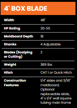 BAD BOY 4\' BOX BLADE BLACK