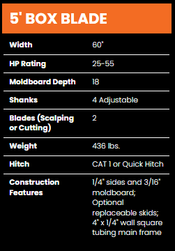 BAD BOY 5\' BOX BLADE  BLACK