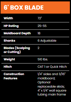 BAD BOY 6\' BOX BLADE  BLACK