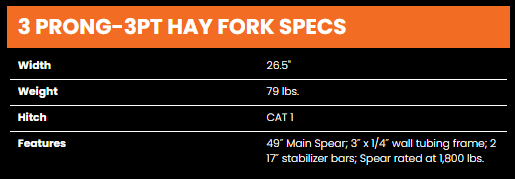 BAD BOY 3PT HAY SPIKE