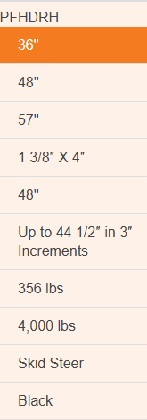 RHINO 4400 SKI STEER PALLET FORK