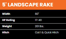 BAD BOY 5\' LANDSCAPE RAKE