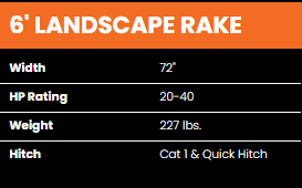 BAD BOY 6\' LANDSCAPE RAKE