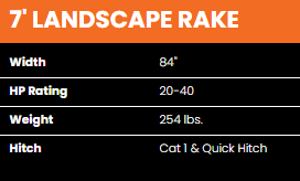 BAD BOY 7\' LANDSCAPE RAKE