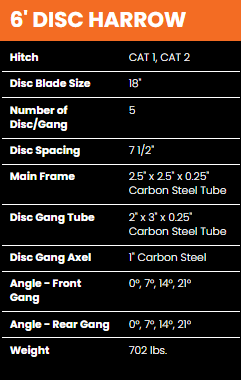 BAD BOY 6\' DISC HARROW