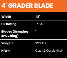 BAD BOY 4\' GRADER BLADE