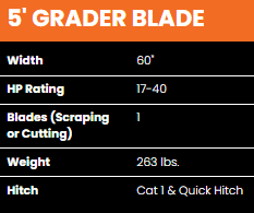 BAD BOY 5\' GRADER BLADE