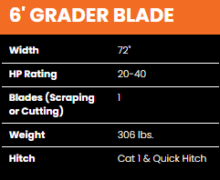 BAD BOY 6\' GRADER BLADE
