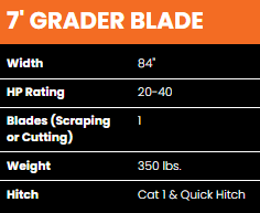 BAD BOY 7\' GRADER BLADE