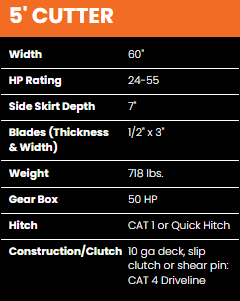 BAD BOY 5\' HEAVY DUTY ROTARY CUTTER