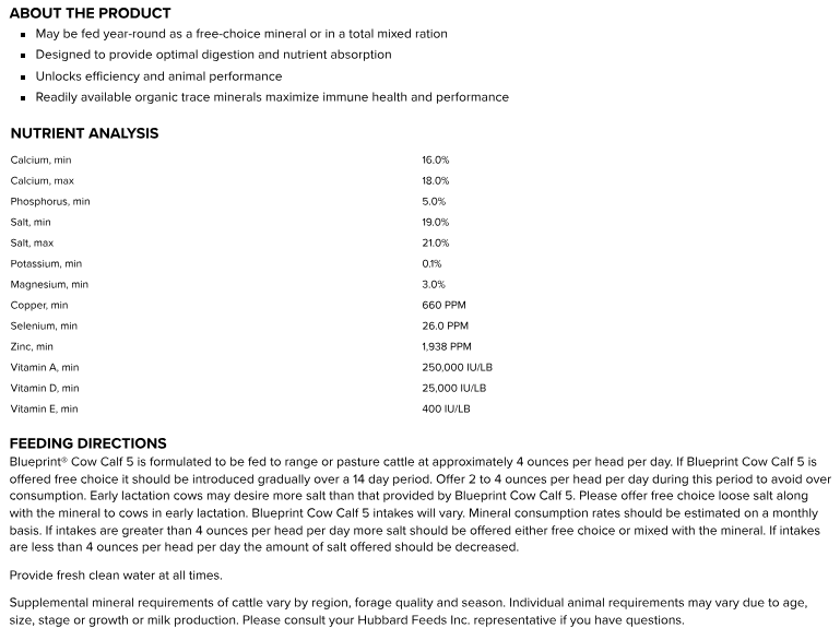 BLUEPRINT CATTLE MINERAL