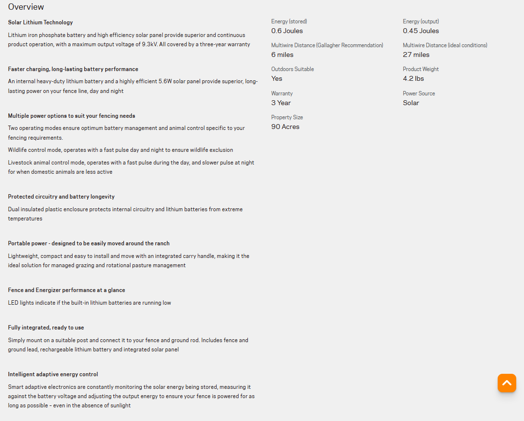 GALLAGHER S60 SOLAR FENCE CHARGER
