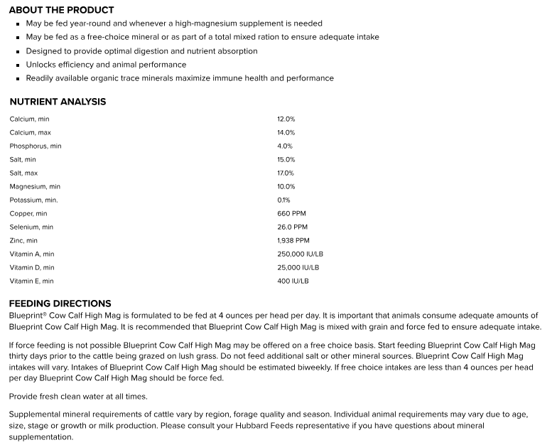 BLUEPRINT COW CALF HIGH MAG MINE