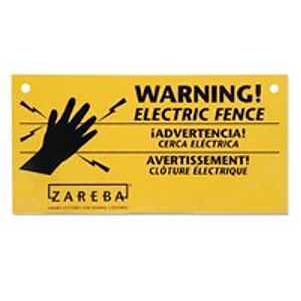 ZAREBA ELECTRIC FENCE WARNING SIGN - 3 PACK