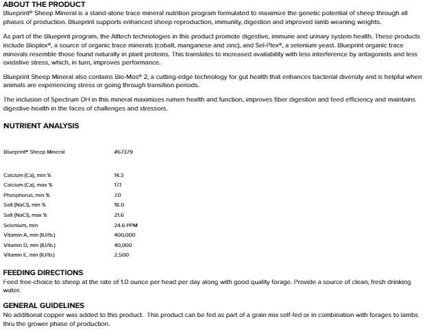 BLUEPRINT SHEEP MINERAL