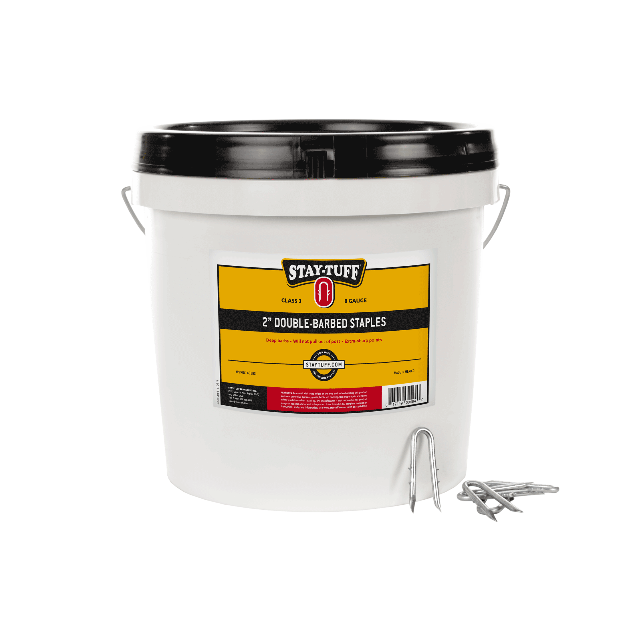STAYTUFF DOUBLE BARB STAPLE 1 1/2", 8 GA - 40#