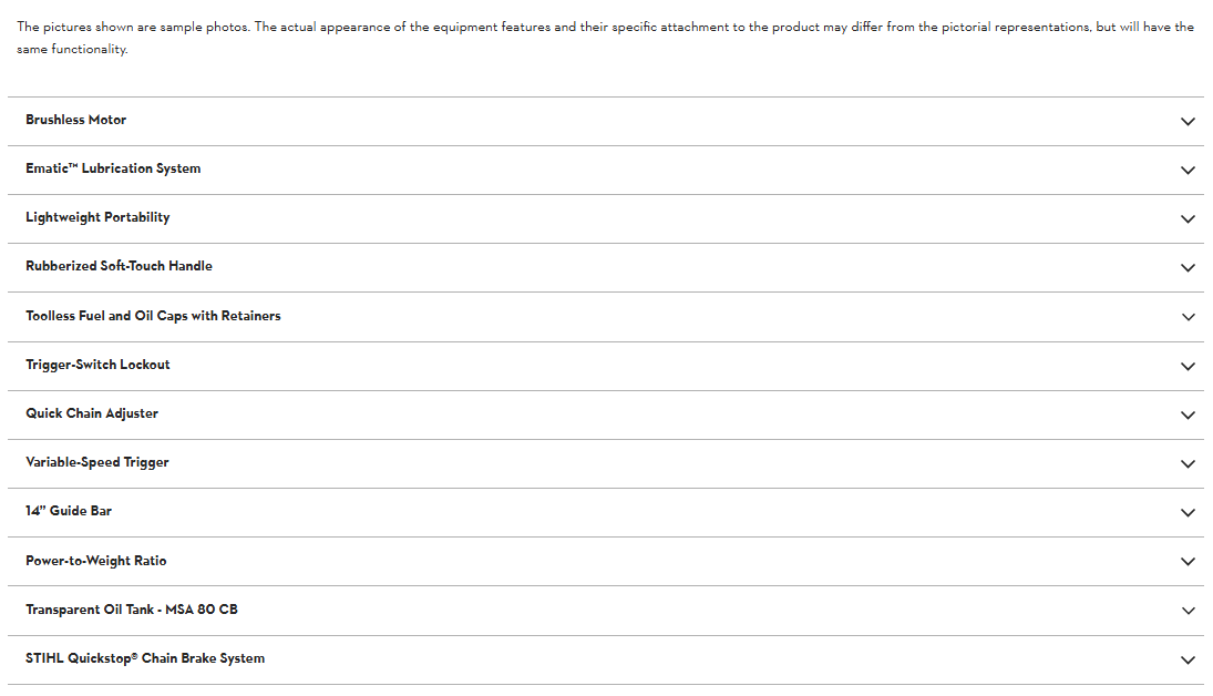 STIHL MSA 80 LITH-ION CHAINSAW
