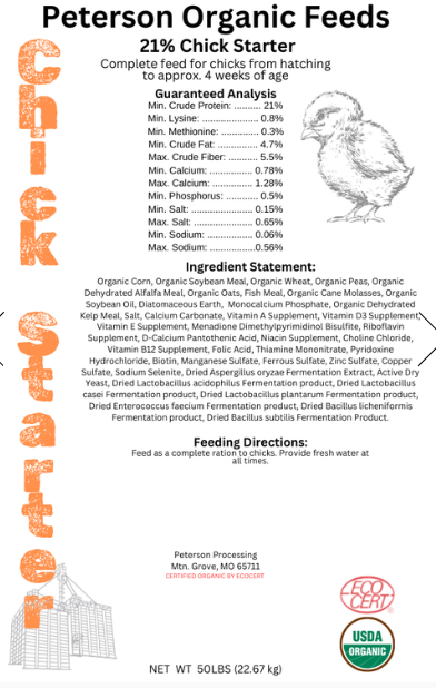 PETERSON ORGANIC 21% CHICK STARTER