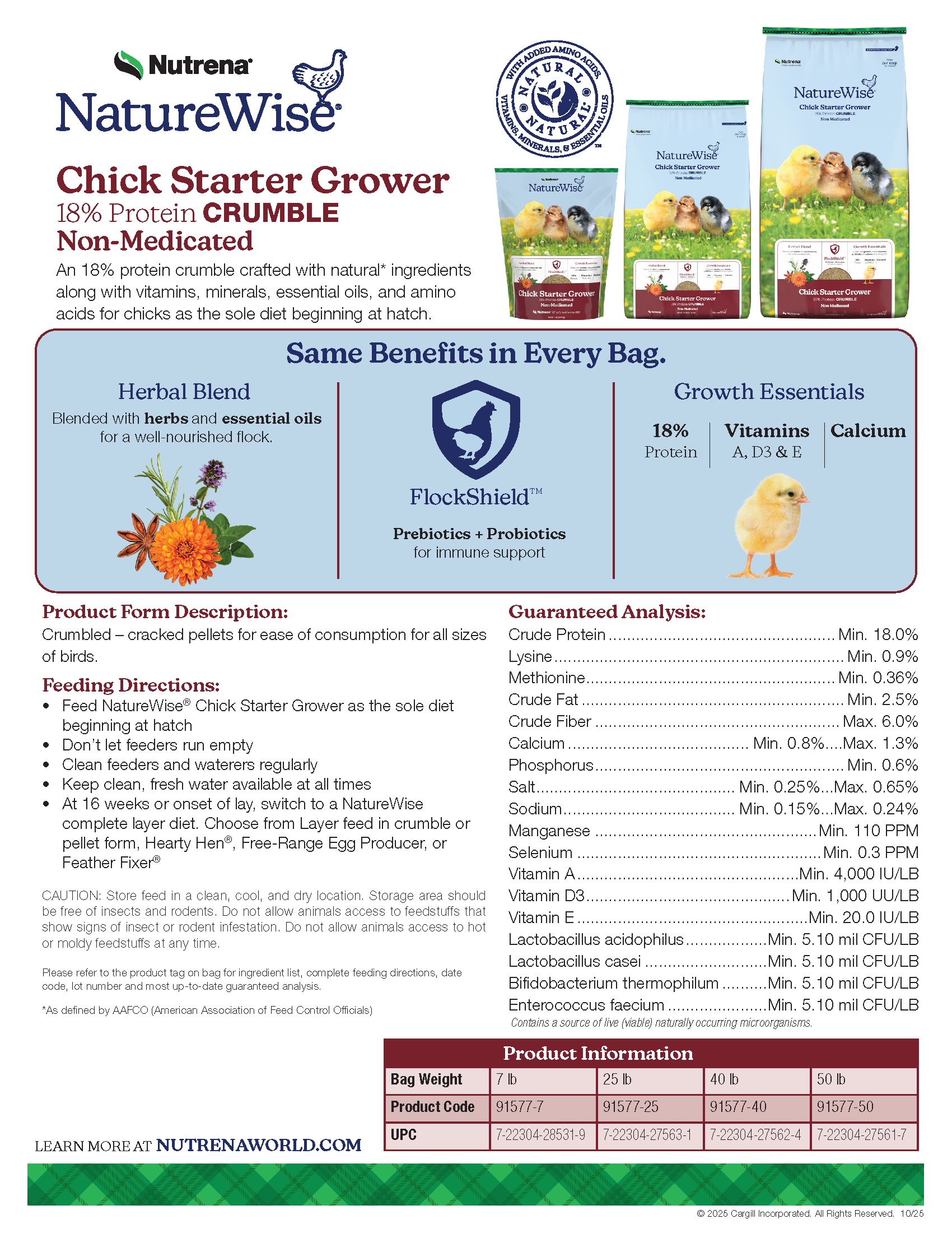 NATUREWISE 18% CHICK STARTER GROWER - 7#