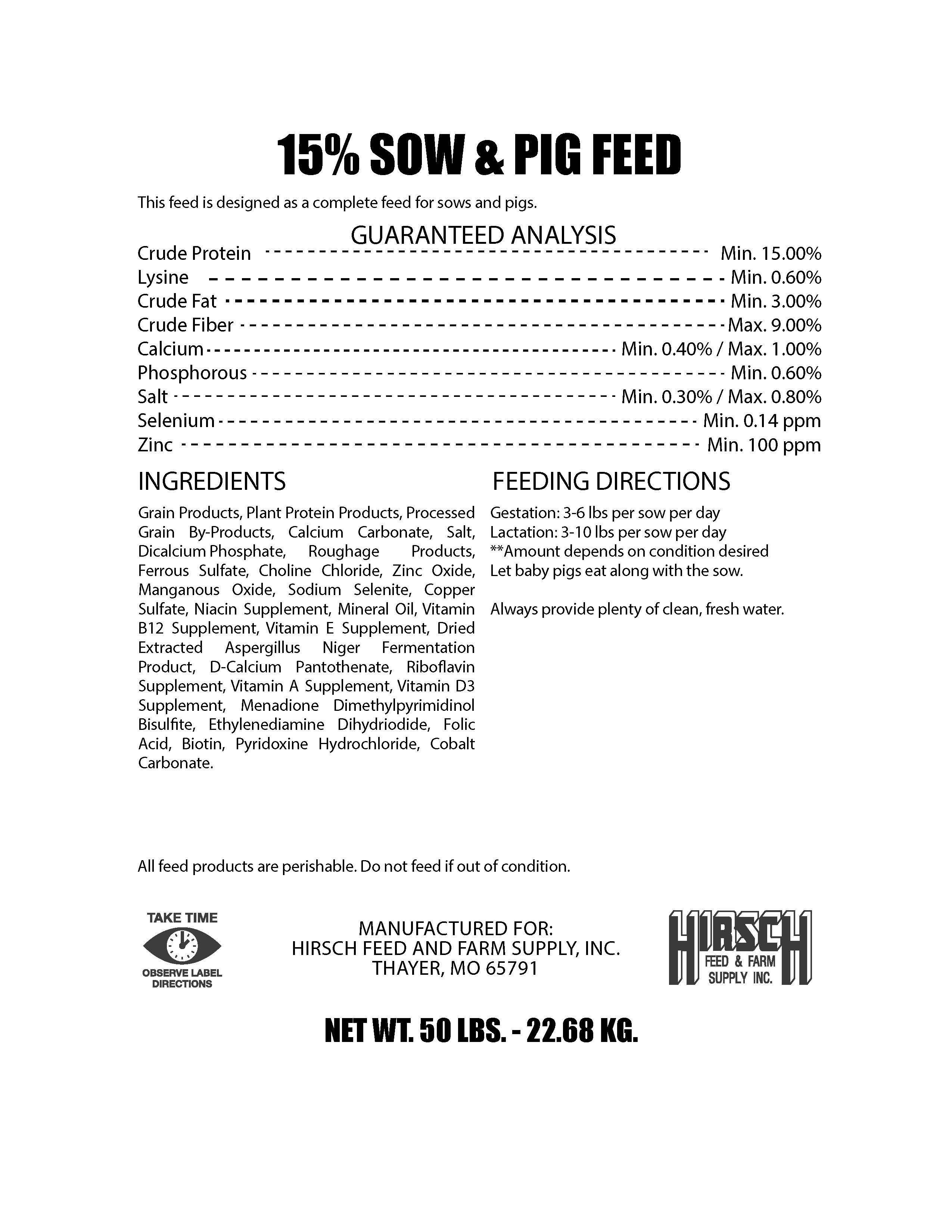 SOW & PIG PELLETS 15%